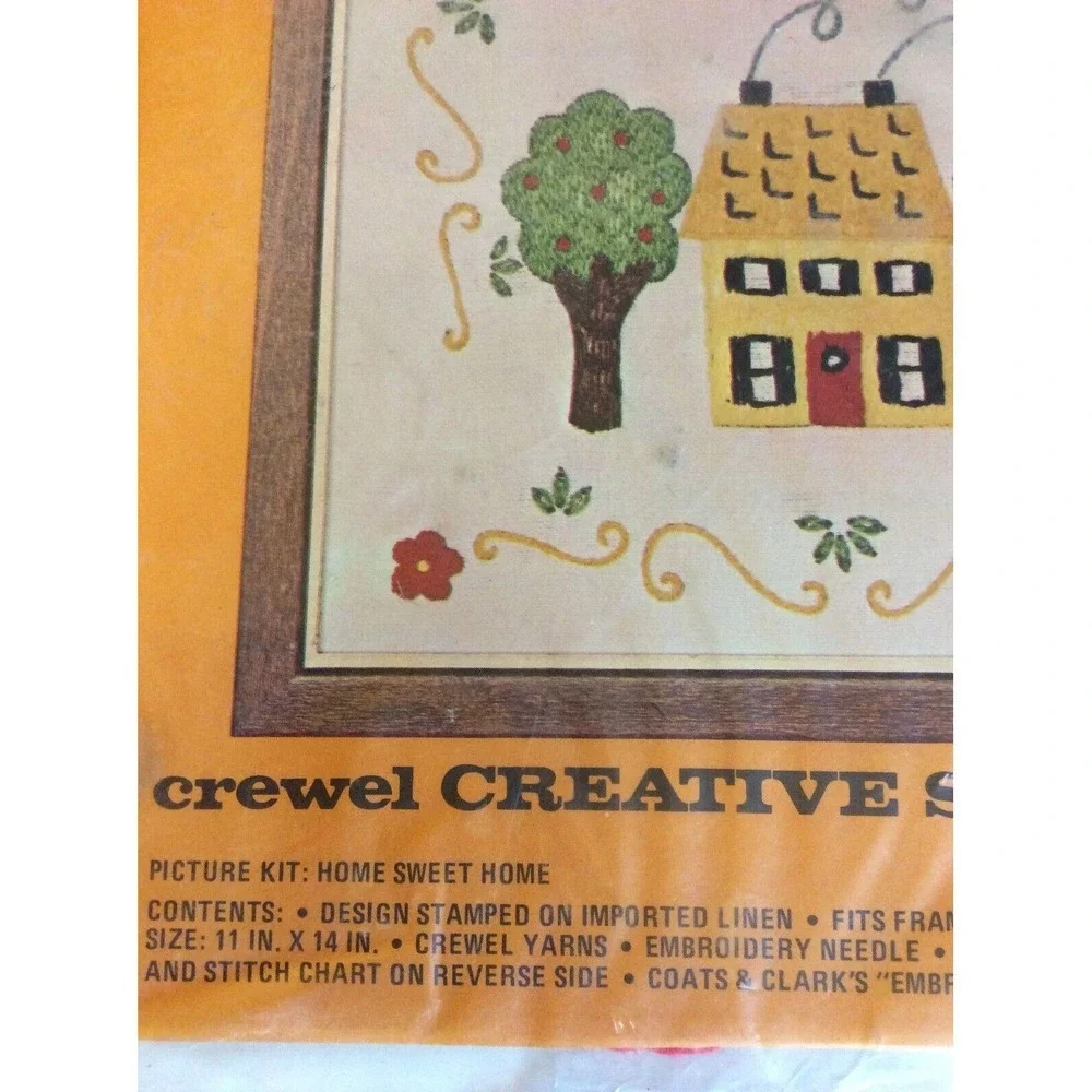 Sealed‎ Coats & Clark Crewel Creative Stitchery Kit #5816 Home Sweet Home